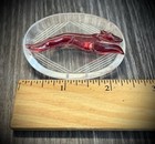 Rare Vintage Art Deco Clear Carved Lucite Brooch With Red Lucite Greyhound Dog