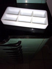 The American Cabinet Co  20 Vintage 1950 s Milk Glass Dental Dentist Tray 4 x8 