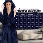 Mens Soft Hooded Bathrobe Long Plush Fleece Bath Robe Warm Gift W  Hood  pockets