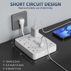 8 Outlet Surge Protector Power Strip 4 Usb 2 Usb-c Wall Plug Charging Station
