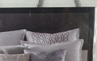 New - Hotel Collection Lancet Euro White Charcoal Gray silver Pillow Shams