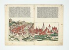 1493 Nuremberg Chronicle Leaf Incunable Folio Hand Painted Woodcut Casmiri Nissa