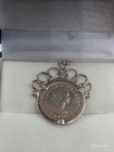 Silver Mounted Elizabeth Ii Sixpence 1955