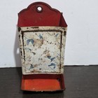 Vtg Tin Metal Matches Holder Stick Match Box