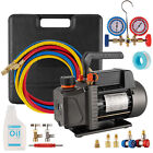 3 5cfm 1 4hp Air Vacuum Pump Hvac  r134a R410a R22 Kit Ac A c Manifold Gauge Set