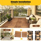 36pcs Hardwood Interlocking Patio Deck Tiles Wood Flooring Diy Outdoor 12  x12  