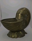 Vintage 1970 s Brass Nautilus Sea Shell Planter Accent Nieman s Centerpiece Lrg