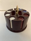 Vintage Wooden Poker Chip And Card Carousel Holder With Chips Midcentury Casino