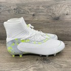 Under Armour Men Highlight Lax Cleats White Neon Yellow Size 12 High Top 3028659