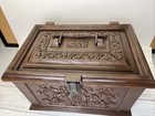 Max Klein Faux Wood Plastic Vintage 1970s Sewing Box   sc-4015 See Description