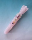 Rose Quartz Angel Wand  Rose Quartrz Chakra Wand With Angel  Rose Quartz Wand