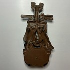 Vintage Cast Iron Hunter Wall Mount Match Holder Rabbit Deer Bird Rifle Hunting
