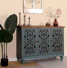 Sideboard Buffet Storage Cabinet W 3 Door Farmhouse Coffee Bar Cabinet Carved