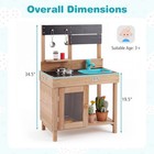 Outdoor Mud Kitchen For Kids  Wooden Play Pretend Kitchen W stoves  Sink  Faucet