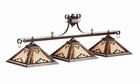 Ram Pool Table Lights Billiards Lighting 25-b54 Three 3 Globes Stained Glass