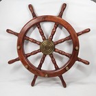 Vtg 23   Gaston Ship Wheel Wooden Captain Boat Steering Nautical Decor Lakelife