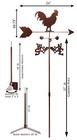 Swen Products Rooster Cock Cuckoo Chicken Steel Weathervane