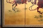 Japanese Vtg 4 Panel Folding Screen Asian Byobu Painted Chinese 69x35 Asian Atq 
