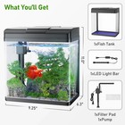 Fish Tank  1 7 Gallon Glass Aquarium With Air Pump   Led Light   Filter  Small F