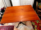 Antique Victorian Oak   Cast Iron Telescoping Drafting Table With Original Paint