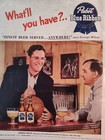1951 Esquire Original Art Ads Dobbs Hats Pabst Blue Ribbon Beer George Mikan