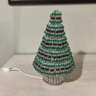 Beaded Safety Pin Christmas Tree Vintage Lighted