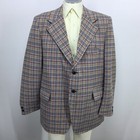 Vintage 44l Sport Coat Rugby Sportswear Double Knit Blazer Vented 2 Button