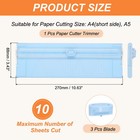 Paper Cutter Trimmer  A4 Straight Portable Paper Slicer with 3 Blade  Blue