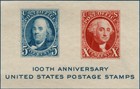 Usa 1947 100th Anniversary Usa Postage Stamps  Souvenir Sheet Scott 948 Mnh