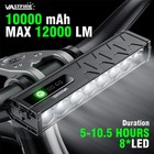 10000mah 8 led Bike Lights Usb Rechargeable Bicycle Torch Front   Rear Light Set