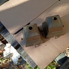 Pair Japanned Brass Arts   Crafts Mission Light Socket 2 1 4  Shade Holders