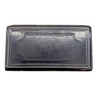 Antique Victorian Black Lacquer Snuff Box Papier Mache Hinged Lid Vtg