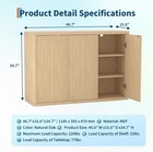 Modern Fluted Sideboard Buffet Cabinet Natural Oak Wood Entryway Storage 3-door
