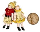 German Antique Carl Horn Jointed Porcelain Penny Boy Girl Doll Crocheted Clothes