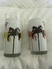 Pair Of Malibu Caribbean Rum Beverage Glasses Tall Frosted 15 Oz Palm Trees   06