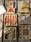 Large Rubber Wood Mounted Stamp Lot Wood Blocks Mixed Themes Stampendous