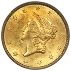 1853 Gold Liberty Dollar Pcgs Ms63 Ogh Old Green Holder