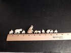 Vintage Carved Bovine Bone Elephant Pendant Chinese Tiny Good Luck Charm Set 10