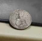 1844 British Copper Half Penny Rim Nicks