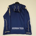 Adidas Womens Hooded Pullover Snap Shirt Blue Yellow Jacket Xl Gt Tech Nwt