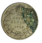 1928 Canada 10c Ten Cents Silver Coin Dime