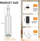 16oz Clear Glass Wine Bottles With Cork Lids And Pvc Shrink Capsules  500ml Capa