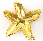 Vtg Unsigned Monet   Large Starfish Brooch Pin Gold Tone Mermaid Beach Coastal
