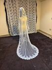 Bridal Beaded Veil Lace With Beads Line Beaded Chapel