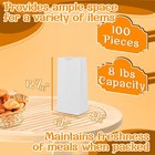 Mt Products White Paper Bags - 8 Lb Disposable Paper Lunch Bags - Pack Of 100