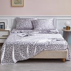 Luxury Satin Bed Sheets Queen King Set Leopard Print Soft 4pc Bedding Sets