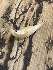 Rare Inuit Fossil Carving Figurine Totem Signed Antique Vintage Seal Animal Uv