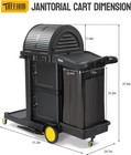 Janitorial Cart With Key-locking Cabinet  3-shelf Commercial Cleaning Cart New