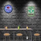 16  Mobilgas Socony Vacuum Pegasus Sign Neon Clock Garage Decor  blue 