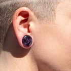 Crystal Stone Plugs   Double Flared Saddle Gauges For Ear 25mm Amethyst
